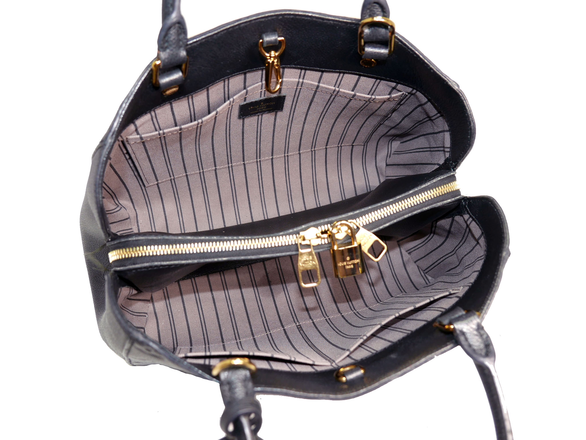 Louis Vuitton M41048 Noir/ Black Monogram Empreinte Montaigue MM -32182