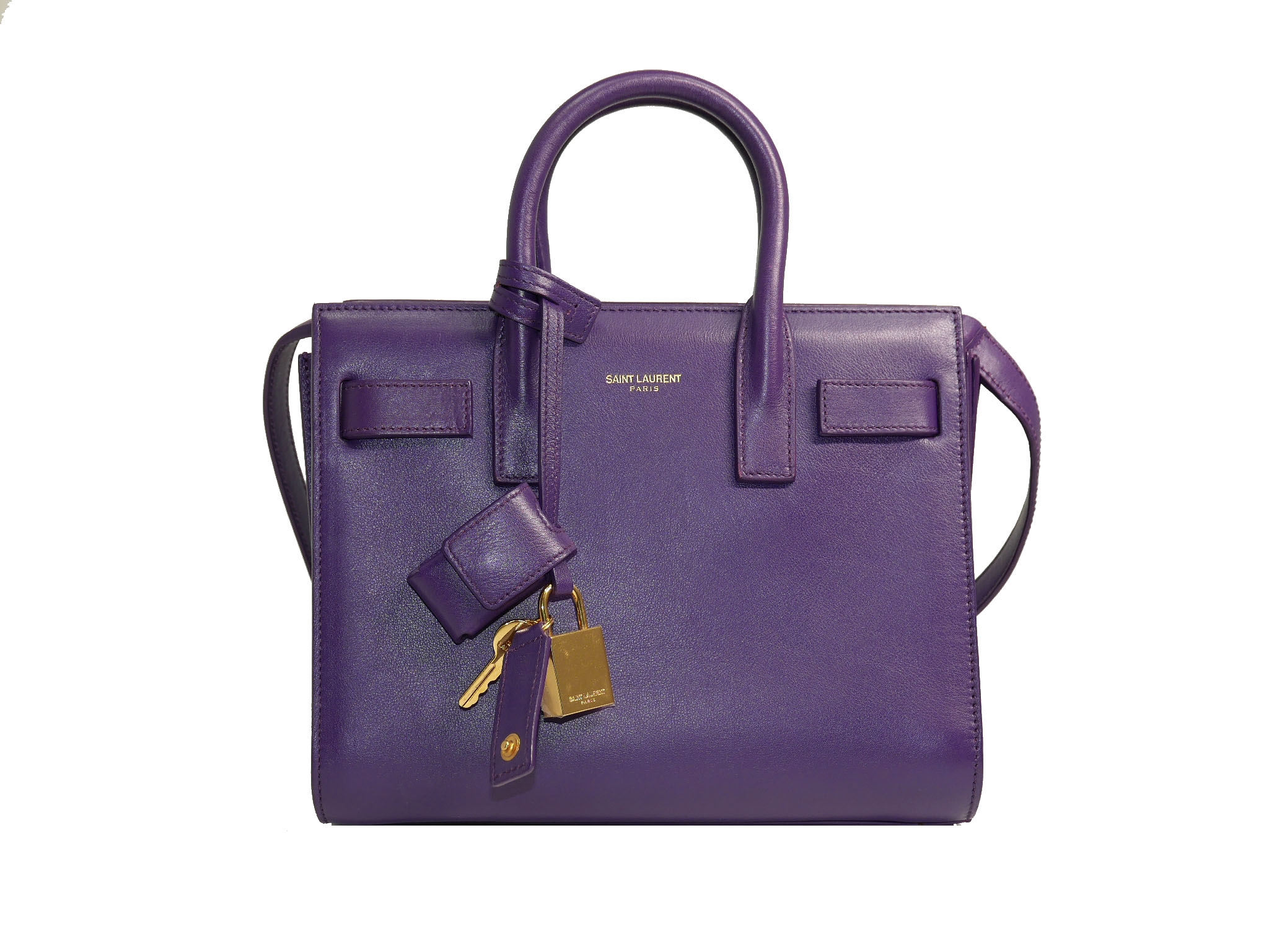 Saint Laurent 2013 YSL 340778 Classic Nano Sac De Jour Bag in Violet Purple Smooth Leather-0
