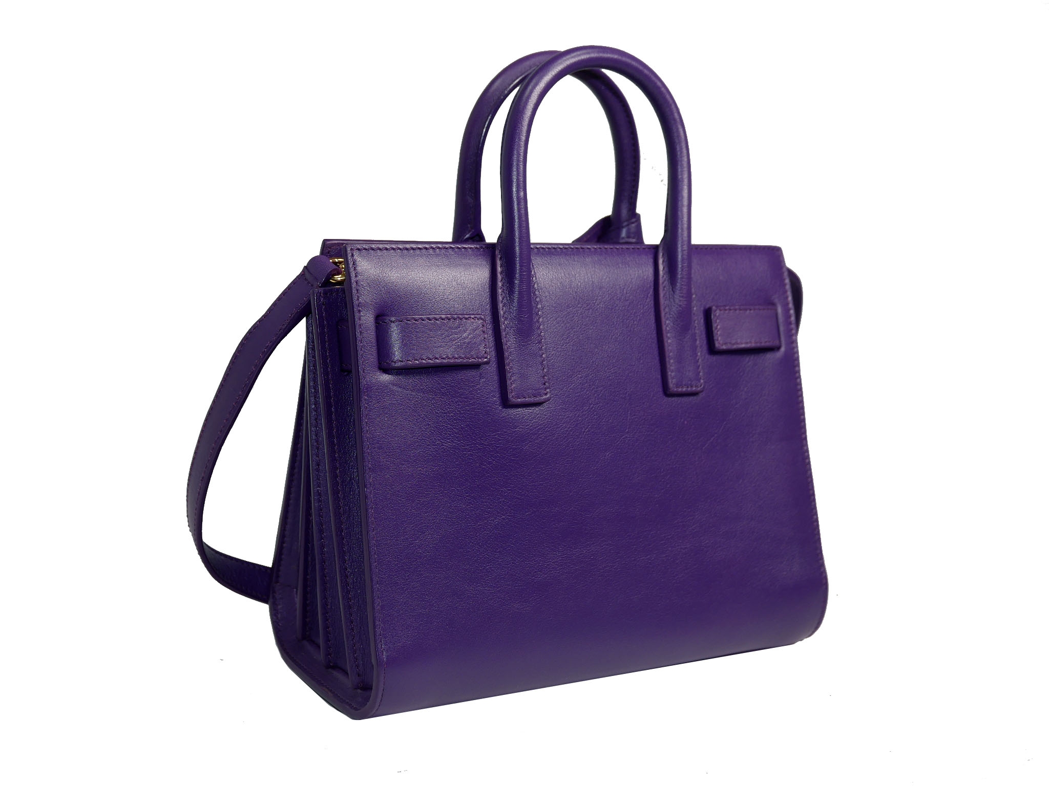 Saint Laurent 2013 YSL 340778 Classic Nano Sac De Jour Bag in Violet Purple Smooth Leather-32218