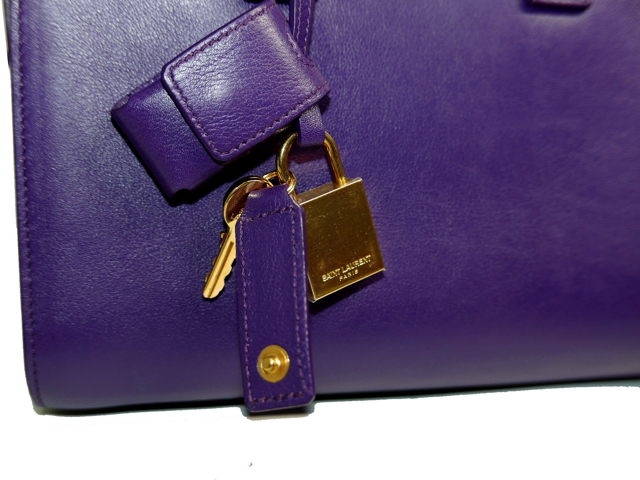 Saint Laurent 2013 YSL 340778 Classic Nano Sac De Jour Bag in Violet Purple Smooth Leather-32219