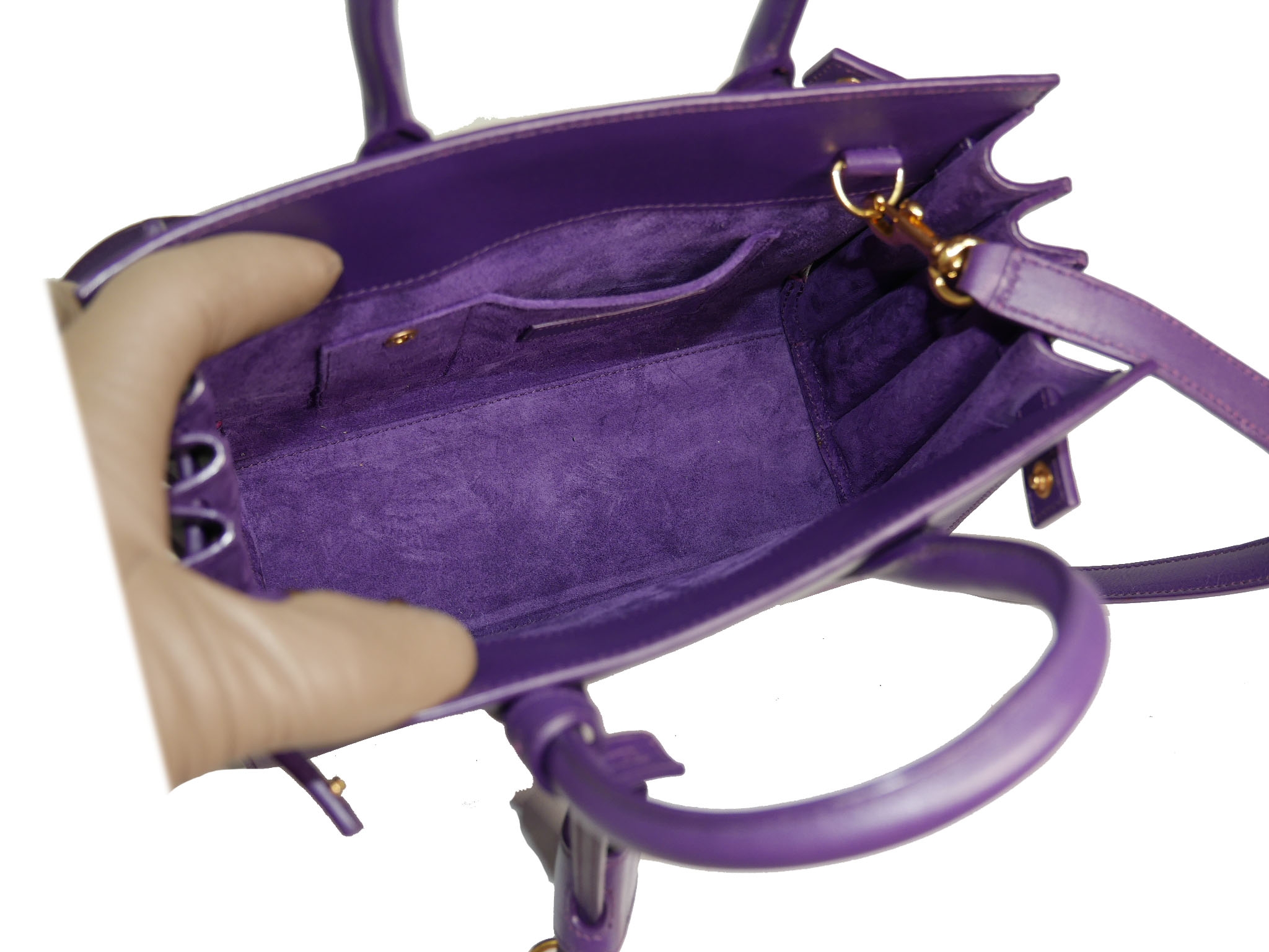 Saint Laurent 2013 YSL 340778 Classic Nano Sac De Jour Bag in Violet Purple Smooth Leather-32224