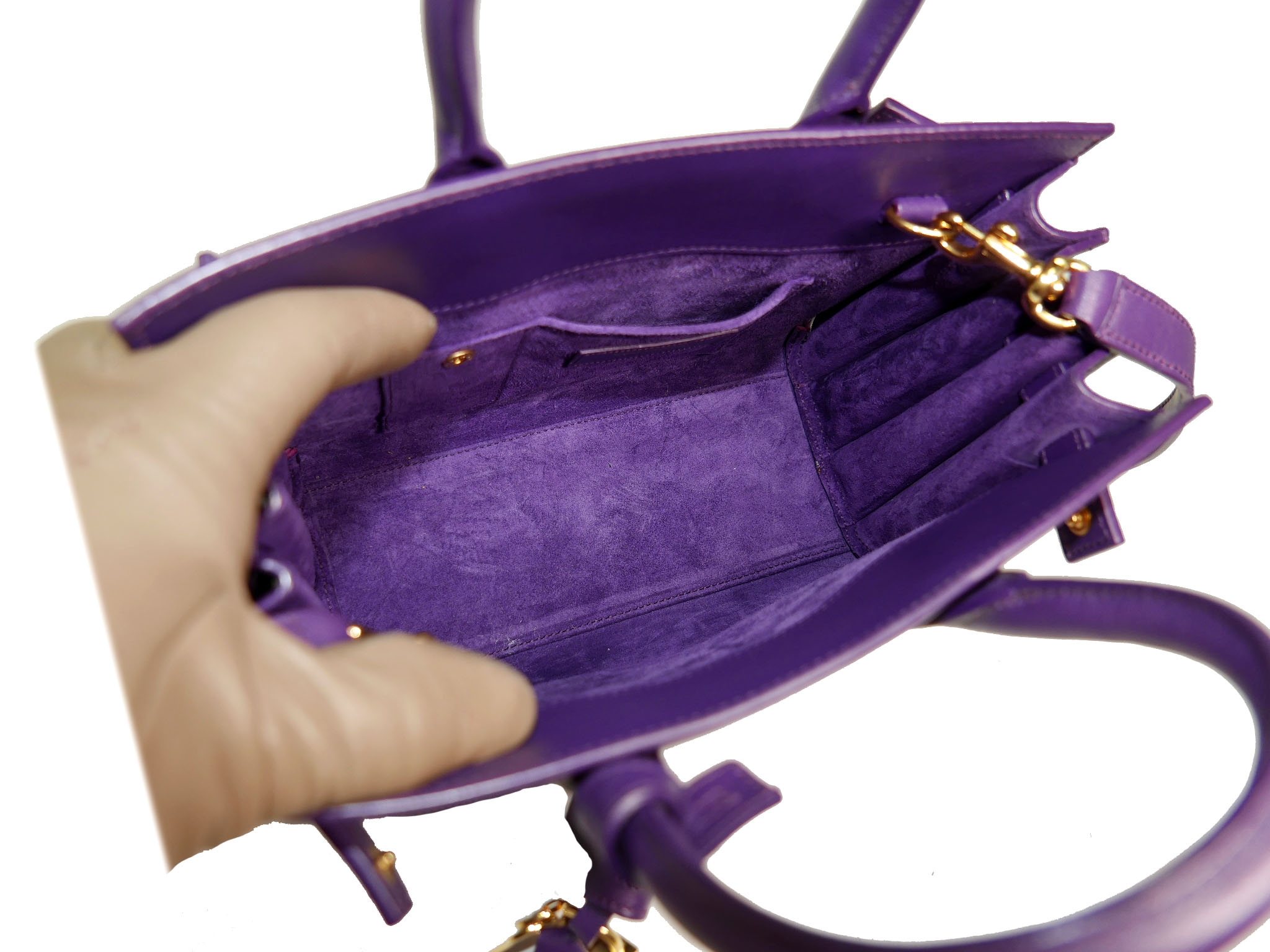 Saint Laurent 2013 YSL 340778 Classic Nano Sac De Jour Bag in Violet Purple Smooth Leather-32223