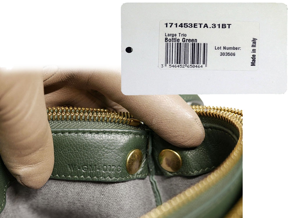 Celine 171453 Olive Green / Amazona Trio Bag Multiple Zipped 3-Way Large Messenger Bag in Smooth Lambskin -32492