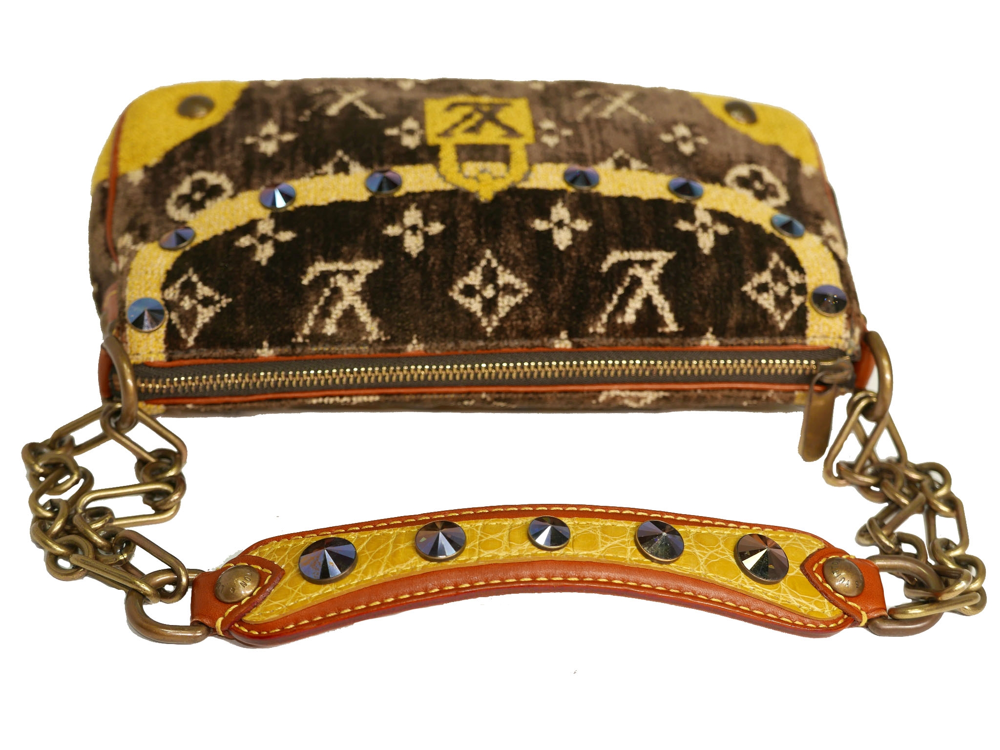 Limited Collection ! Louis Vuitton Monogram Pattern Terrycloth Velvet Trompe L'Oeil Pochette -32293