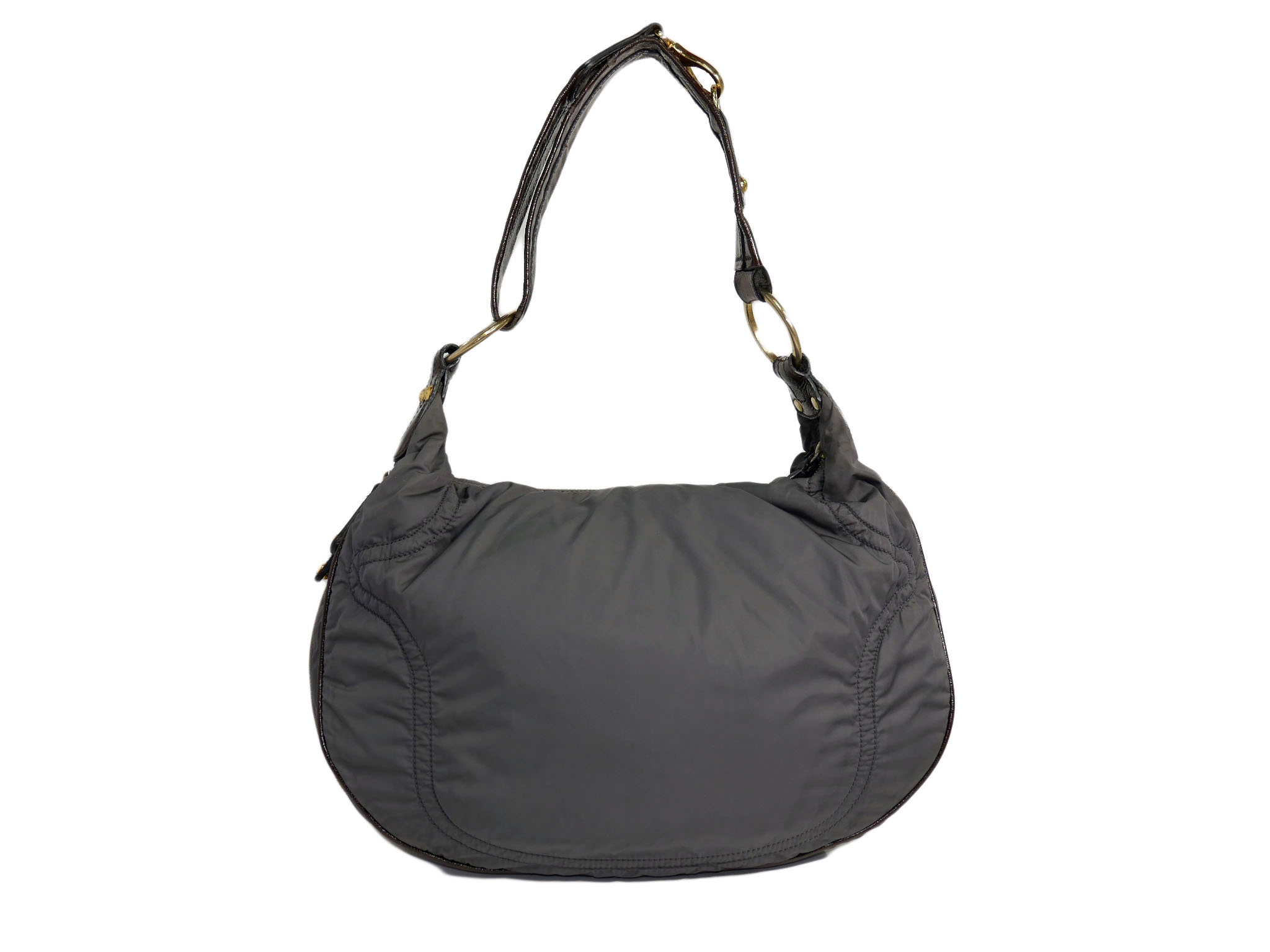 Tods Grey Pashmy Soft Fabric Multi- Zipped Hobo/ Cross Body Bag -32650