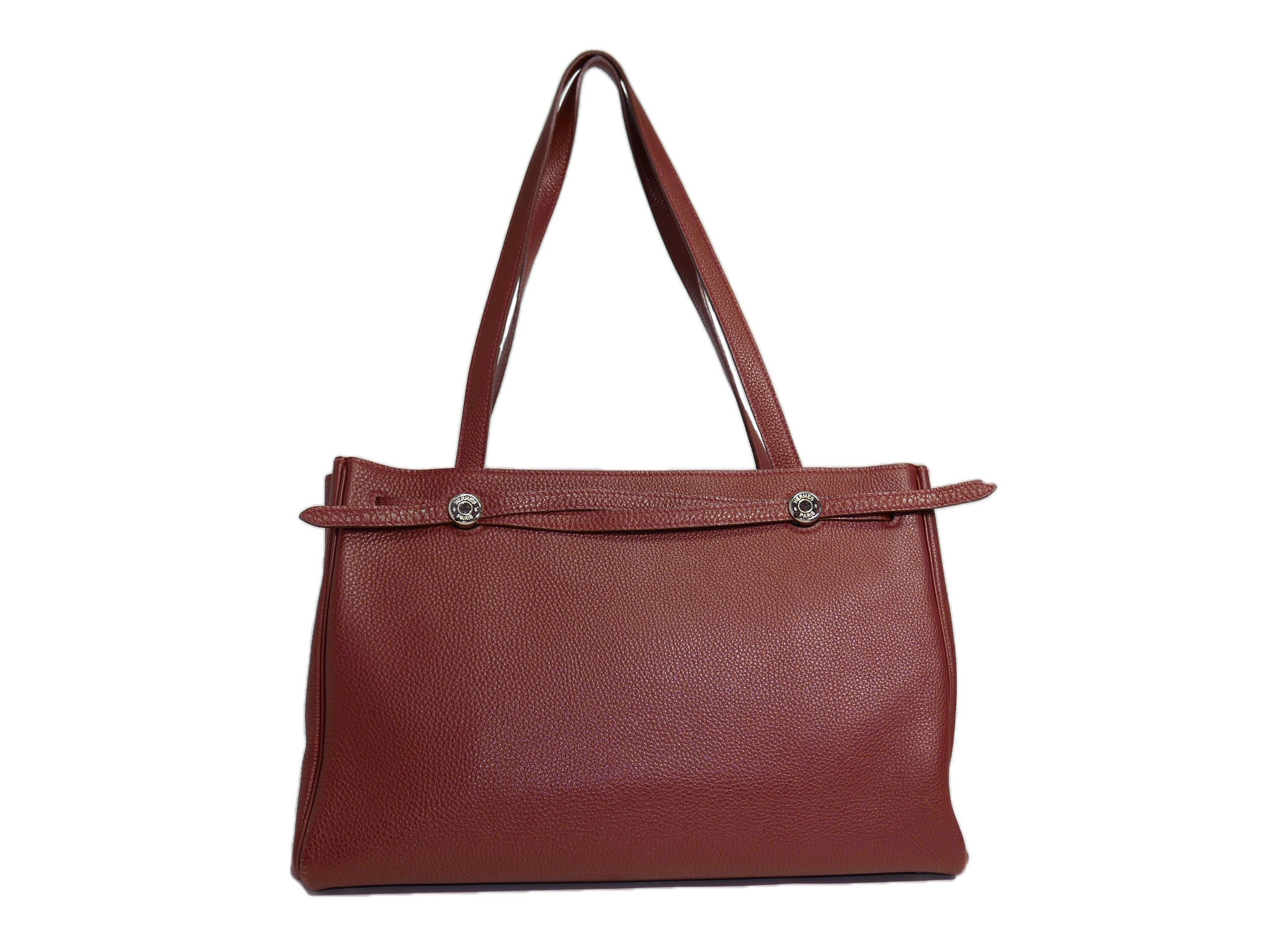 Hermes Vintage Prune / Bordeaux Togo Cabana Document Tote-0