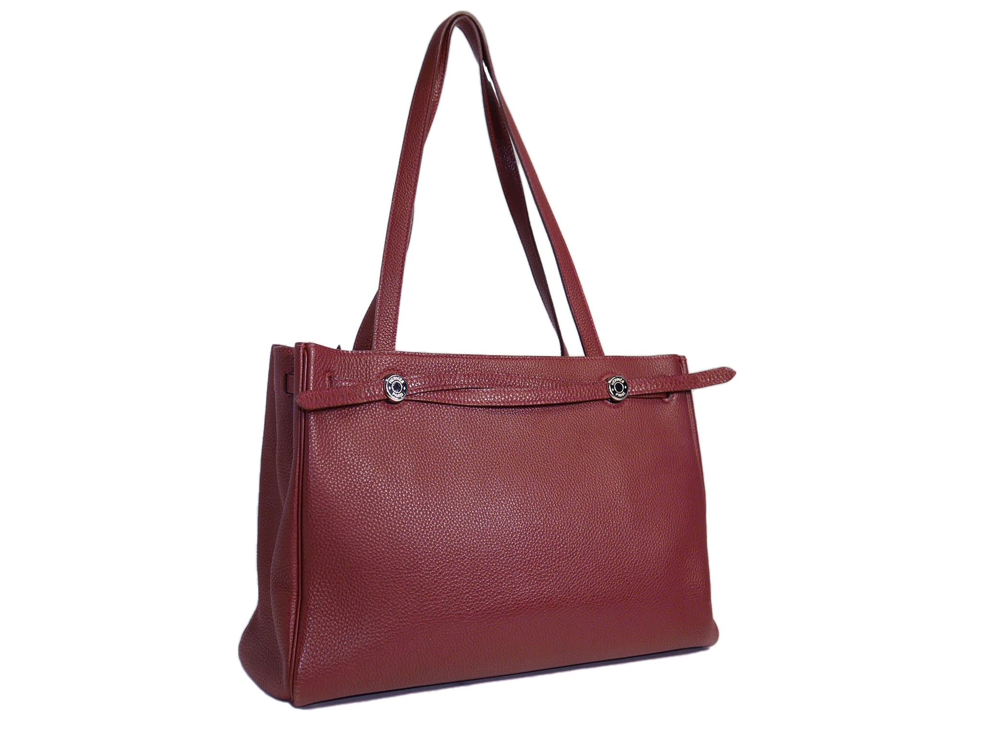 Hermes Vintage Prune / Bordeaux Togo Cabana Document Tote-32569