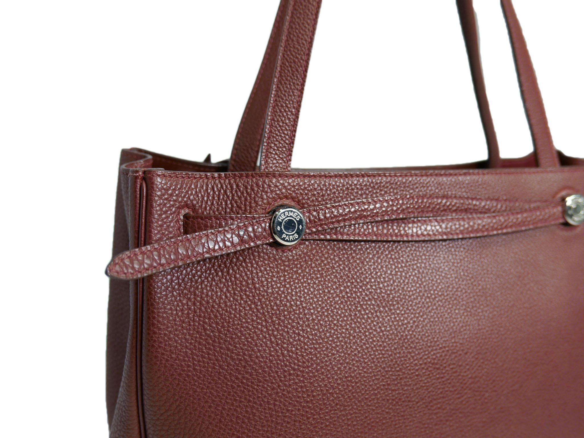 Hermes Vintage Prune / Bordeaux Togo Cabana Document Tote-32570