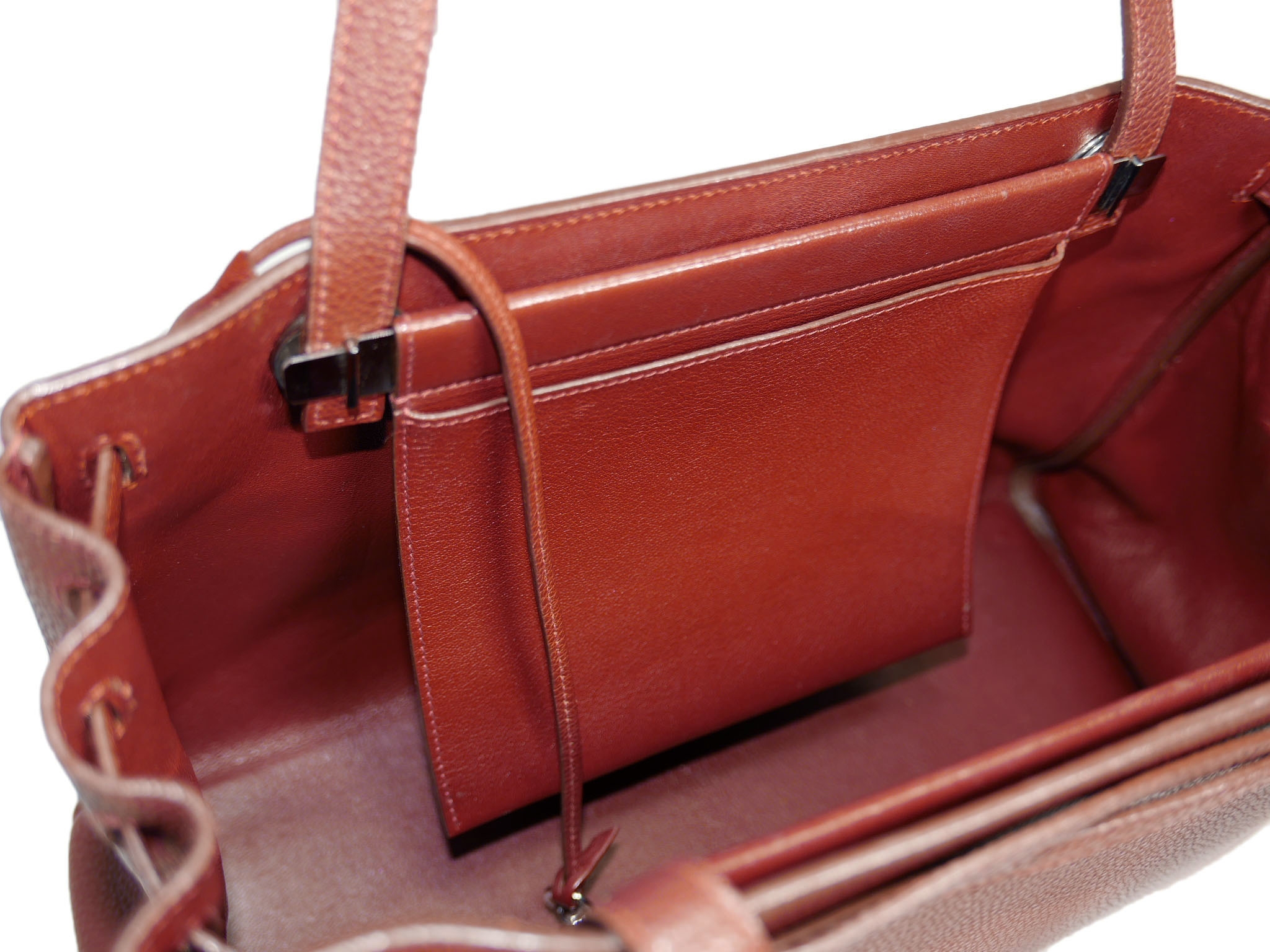 Hermes Vintage Prune / Bordeaux Togo Cabana Document Tote-32573