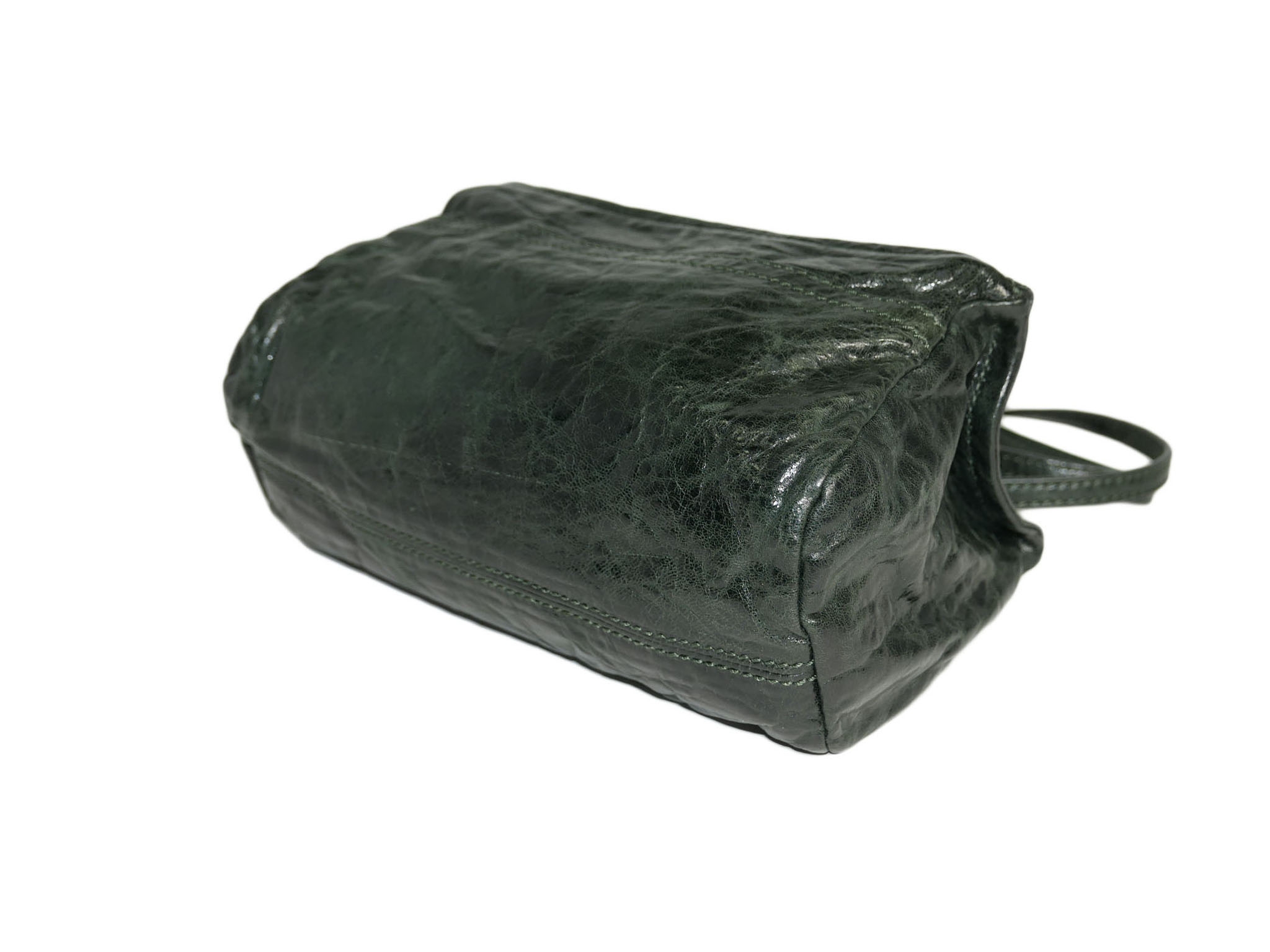 Givenchy Creases Jade Green Sheepskin Mini Pandora Cross-Body bag in Aged Leather-32807