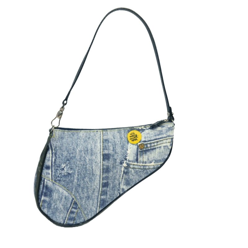 Limited Collection ! Dior Denim Saddle Bag Purse/ Accessories Pouch -0