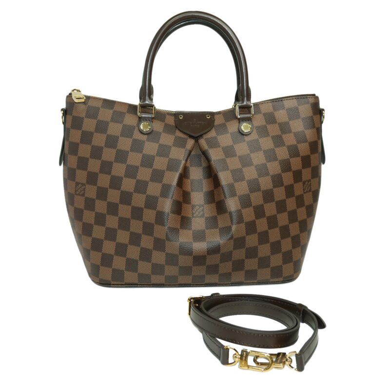 Louis Vuitton N41546 Siena MM Damier Ebene Top Handle Shoulder Bag with Strap-0