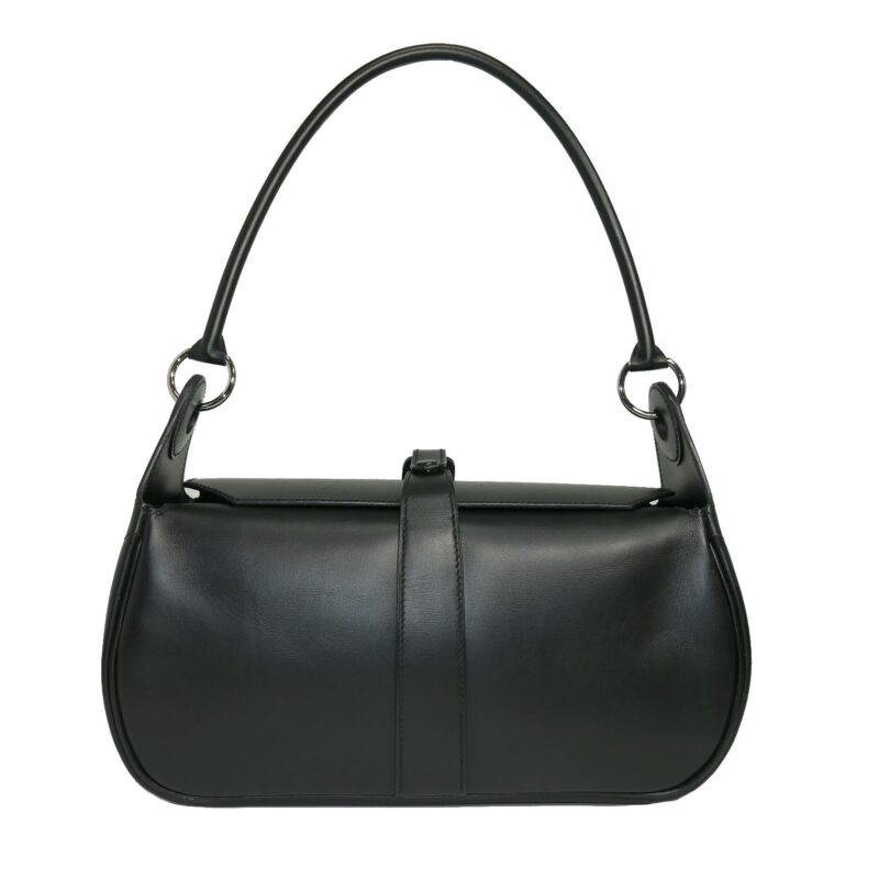 Hermes "J" Stamp Black Box Calf Leather Rugby II MM Hobo Bag -0