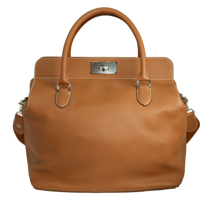 Hermes Toolbox 33cm Gold Swift Leather Palladium Hardware Travel/ Luggage Bag-0