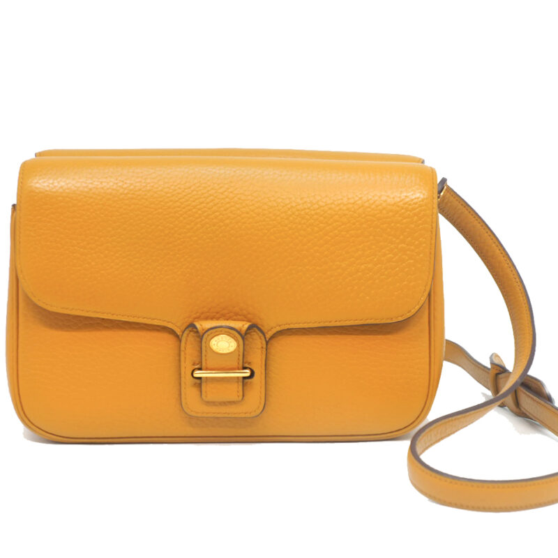 Hermes Dolly Sellier Dark Yellow/ Jaune H Stamp Gold Hardware 2- Way Shoulder/ Crossbody Bag