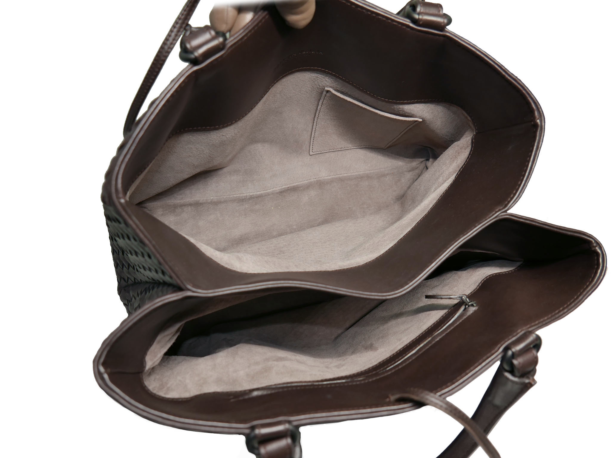 Bottega Veneta Brown Woven Signature Top Handle Two Compartment Document Tote -33322