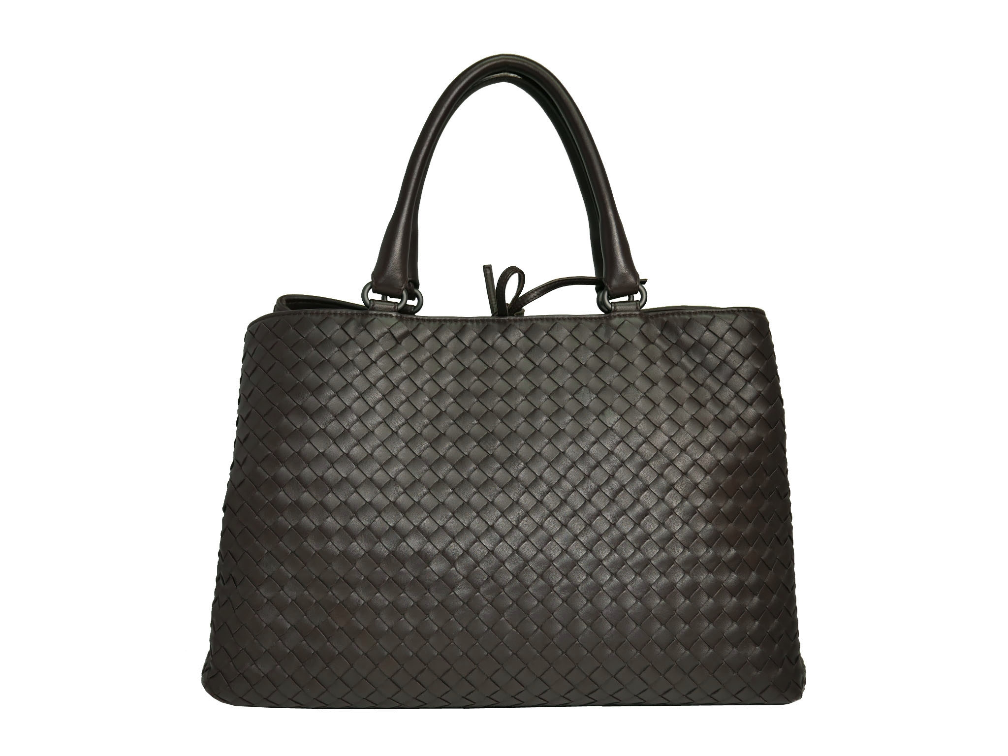 Bottega Veneta Brown Woven Signature Top Handle Two Compartment Document Tote -0