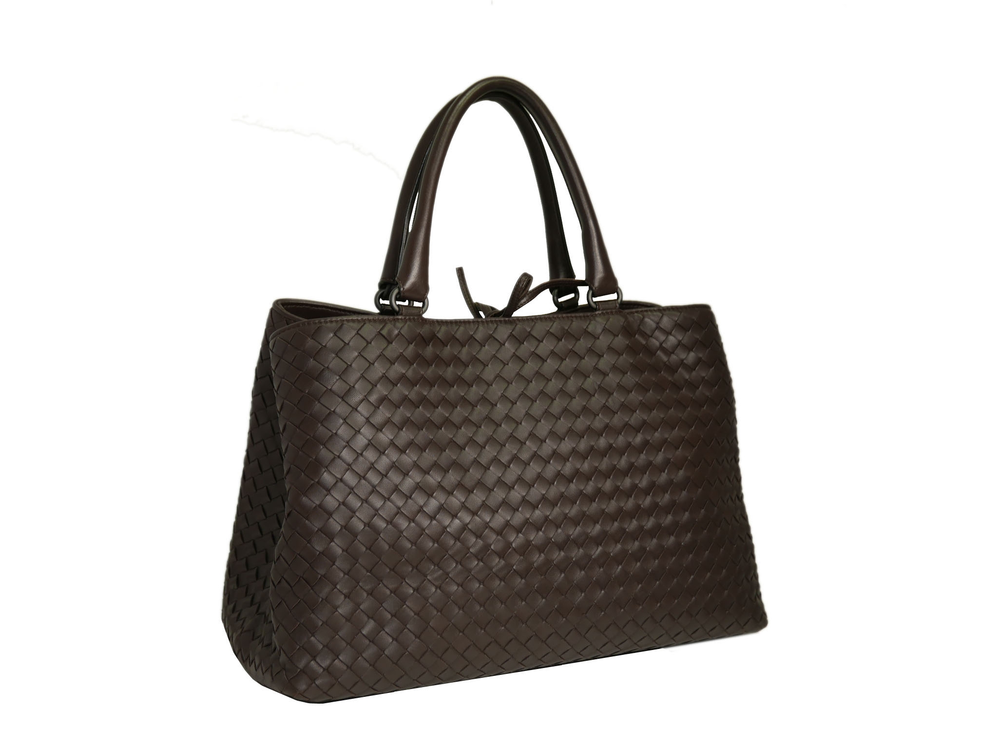 Bottega Veneta Brown Woven Signature Top Handle Two Compartment Document Tote -33323