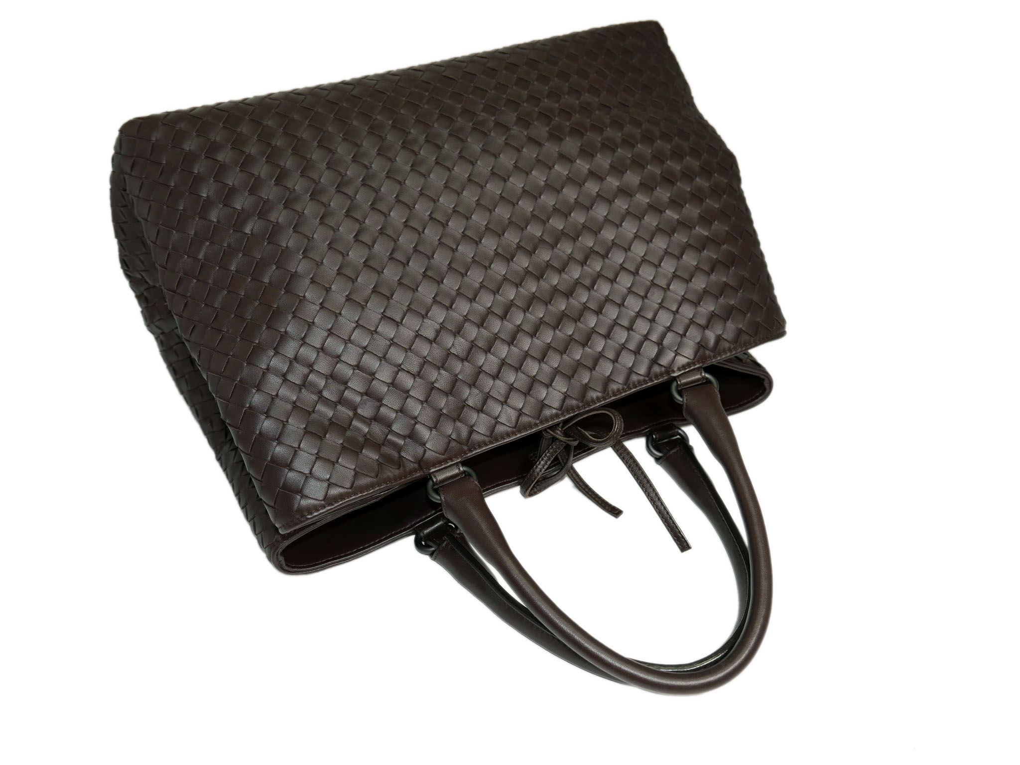 Bottega Veneta Brown Woven Signature Top Handle Two Compartment Document Tote -33327