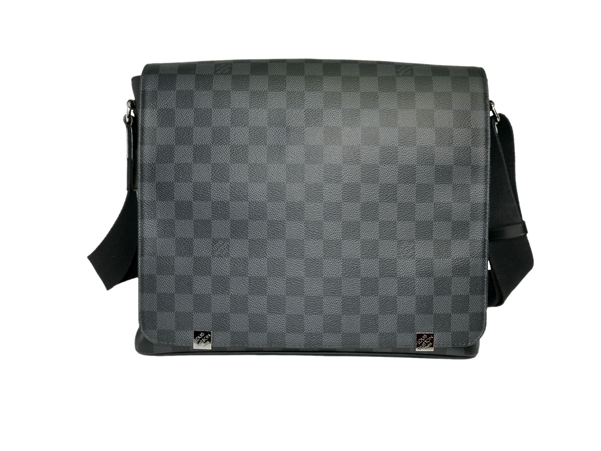 Louis Vuitton N41029 Damier Graphite District MM (CA1098) -0