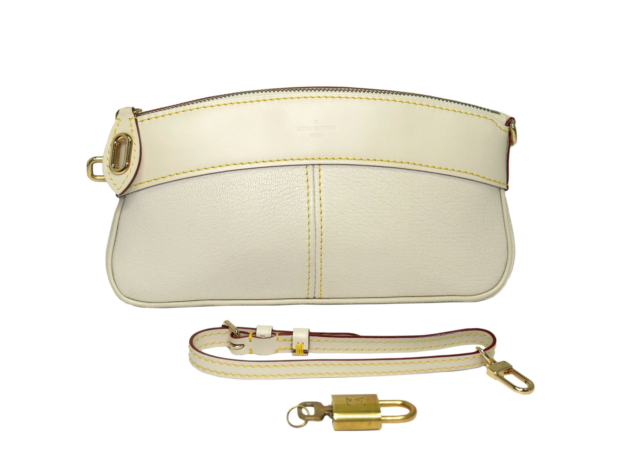 Louis Vuitton M95629 Suhali White Wrist Pouch Lockit Clutch -0