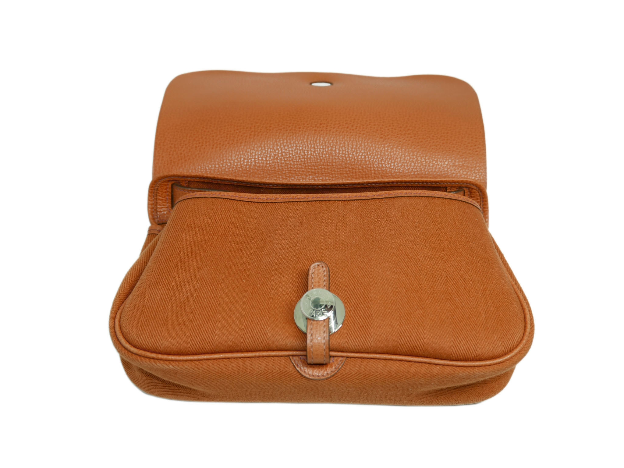 Hermes Orange Colorado Small " I" Stamp Shoulder Bag/ Clutch-33192
