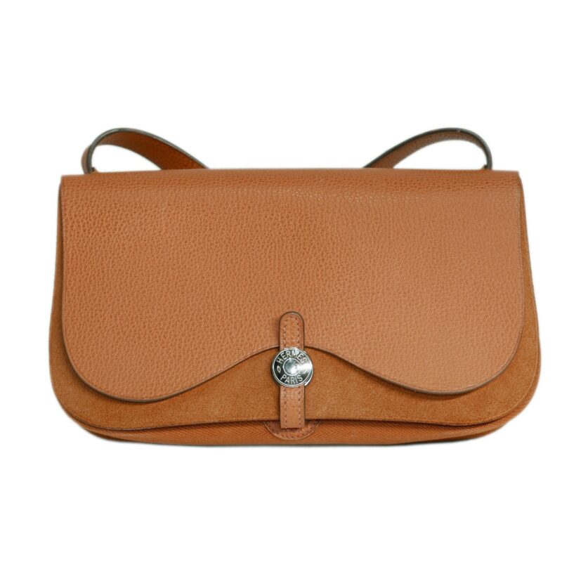 Hermes Orange Colorado Small " I" Stamp Shoulder Bag/ Clutch-0