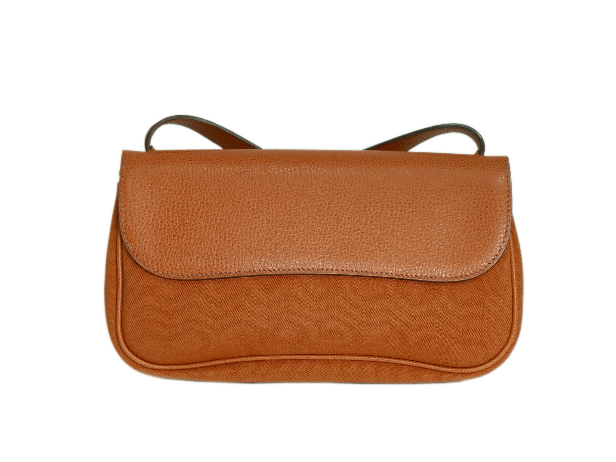 Hermes Orange Colorado Small " I" Stamp Shoulder Bag/ Clutch-33198