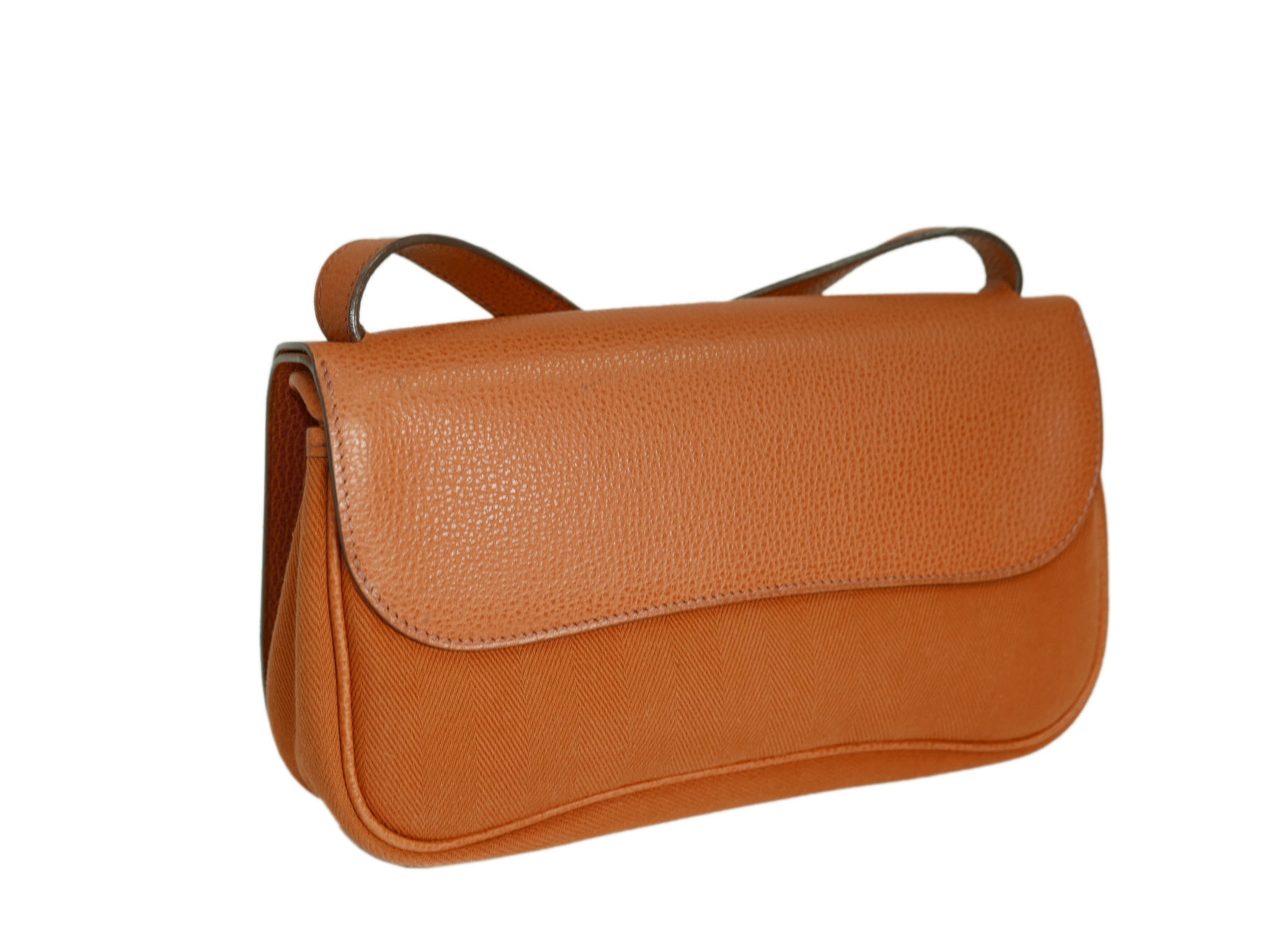 Hermes Orange Colorado Small " I" Stamp Shoulder Bag/ Clutch-33199