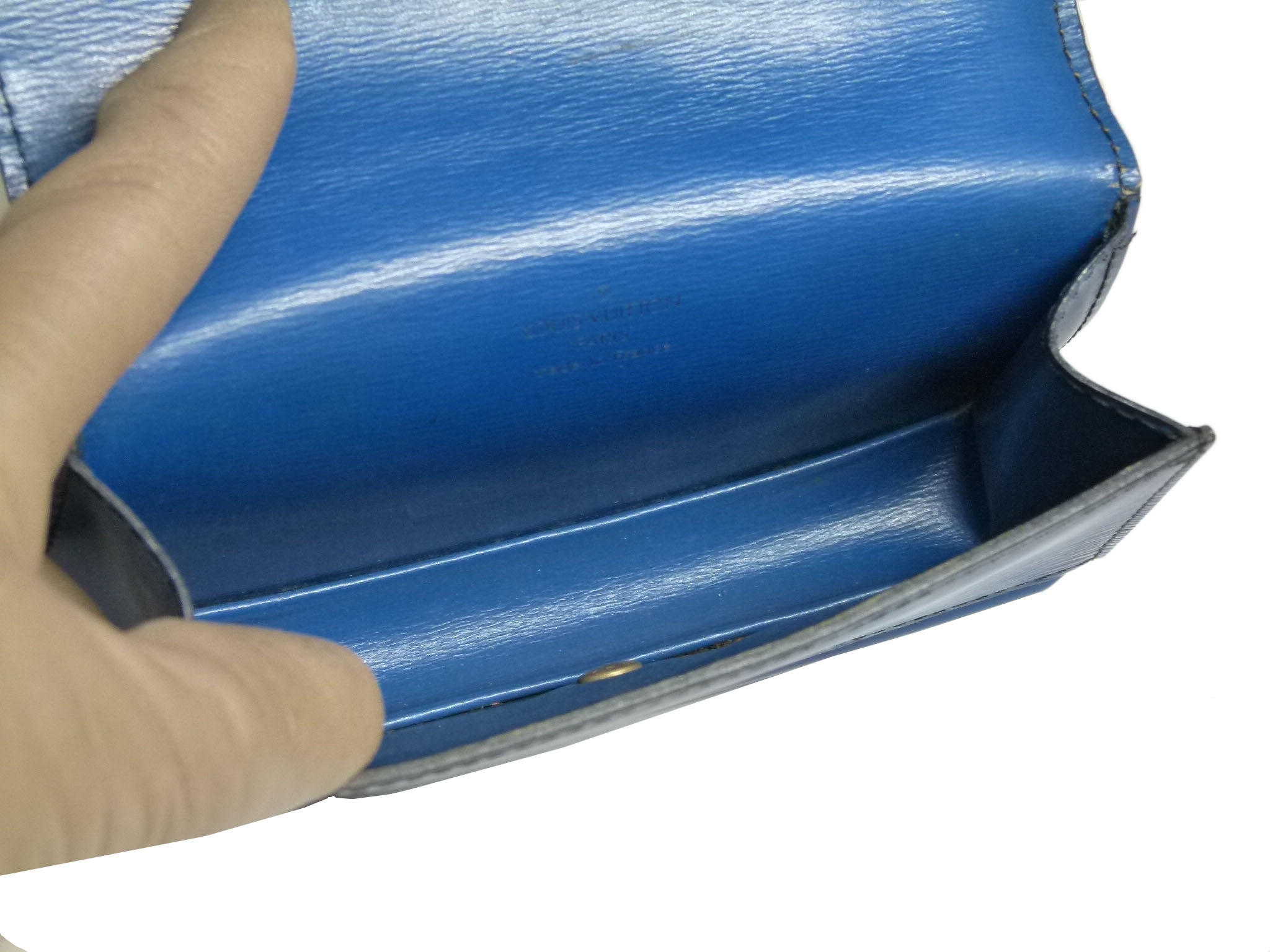 Louis Vuitton Blue Epi Leather Vintage CeintureTilsitt Pochette / Waist Pouch, Belt Size 85/34 -33534