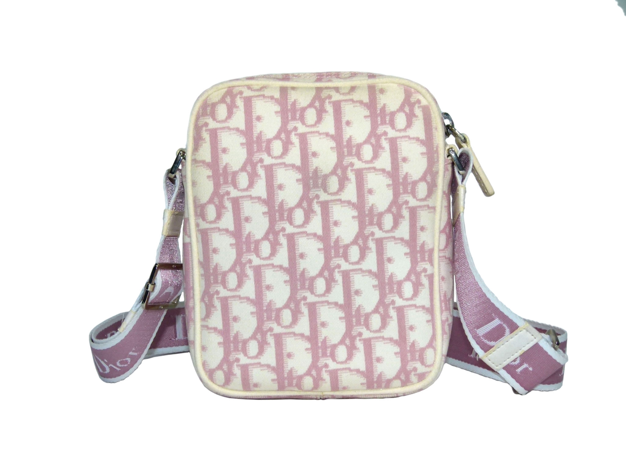 Christian Dior Girly Pink Crystal Blossom Canvas Limited Signature Small Sling Bag-33473