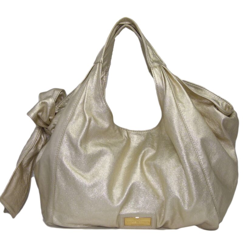 Valentino Nappa Metallic Gold Leather Ribbon/ Big Bow Hobo Large Bag-0