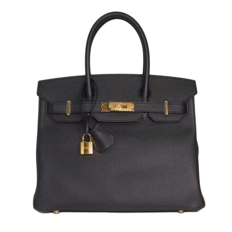 BRAND NEW ! Hermes Birkin 30 Black Epsom A Stamp Gold Hardware-0