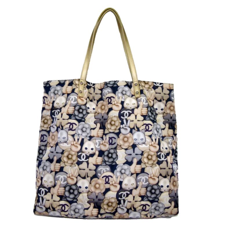 Chanel 23416809 Limited Edition Soft Nylon Cat Design Shopping Tote-0