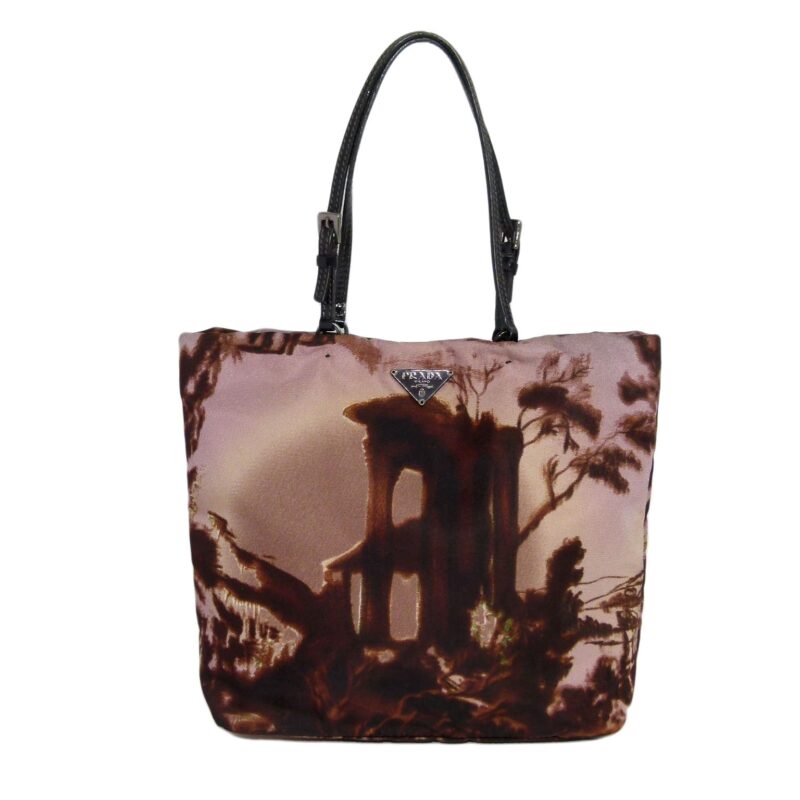 Prada NY Opal New York Street Templi Prints Tessuto Nylon Small Tote -0
