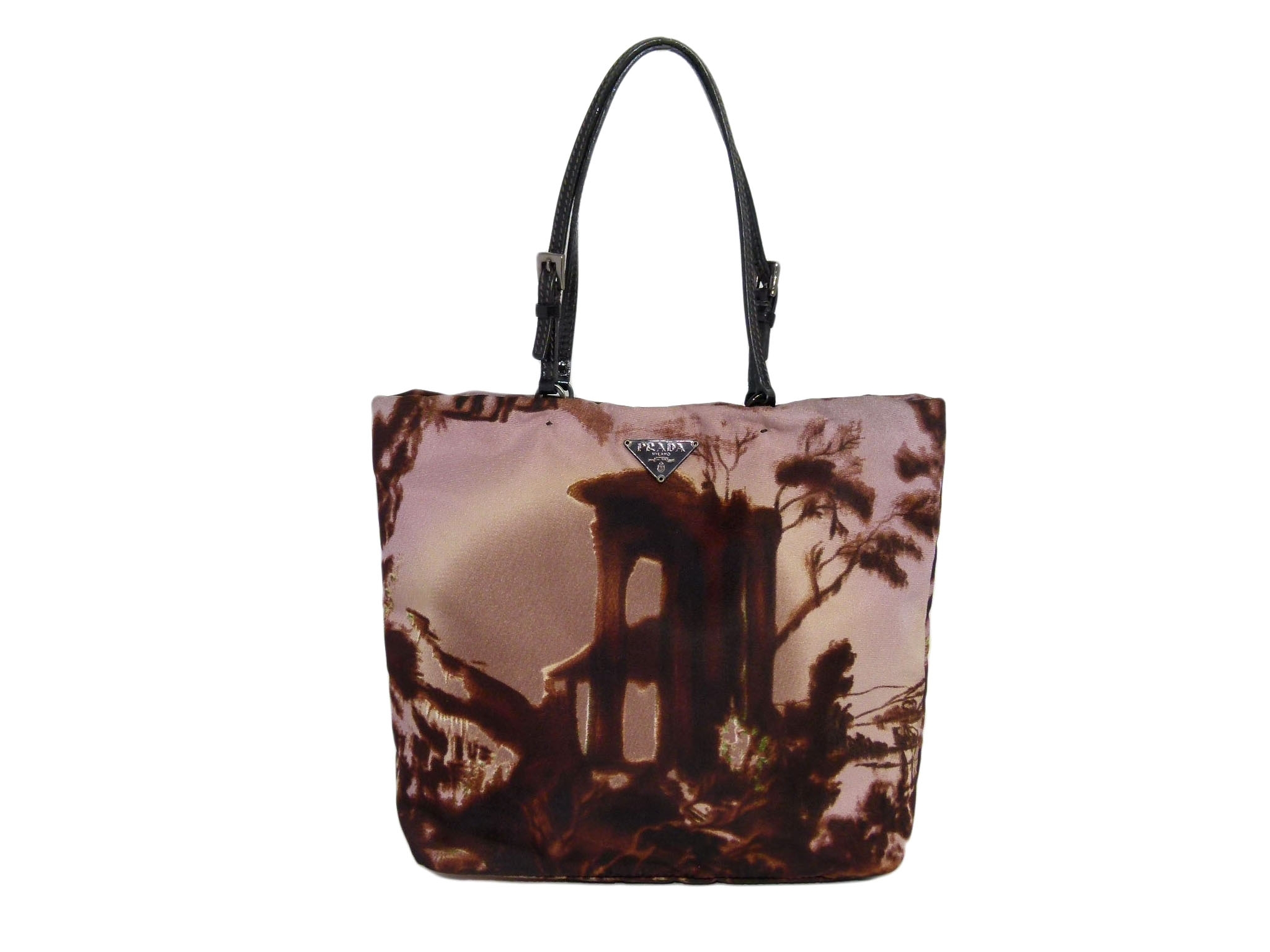 Prada NY Opal New York Street Templi Prints Tessuto Nylon Small Tote -0