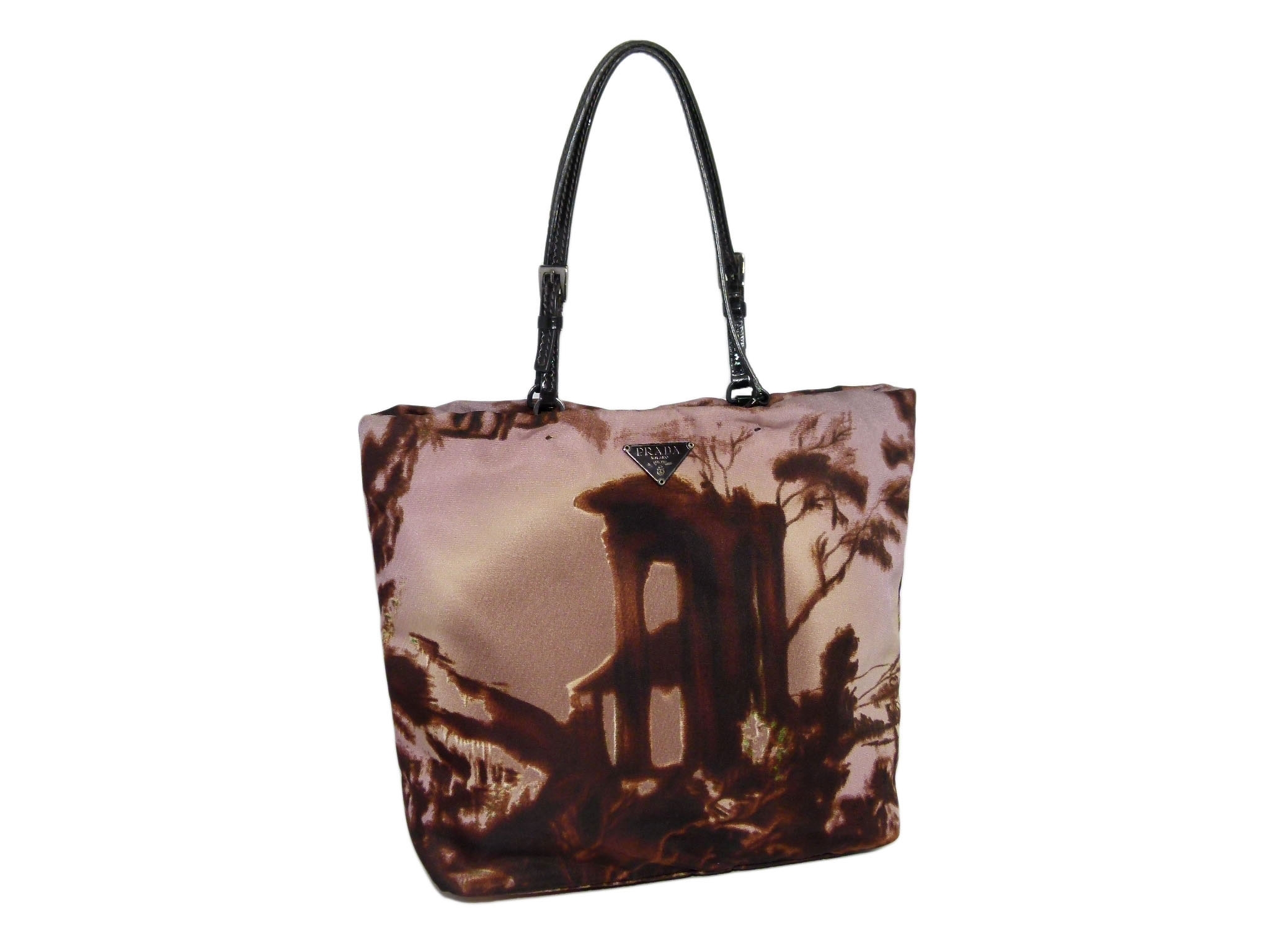 Prada NY Opal New York Street Templi Prints Tessuto Nylon Small Tote -33589