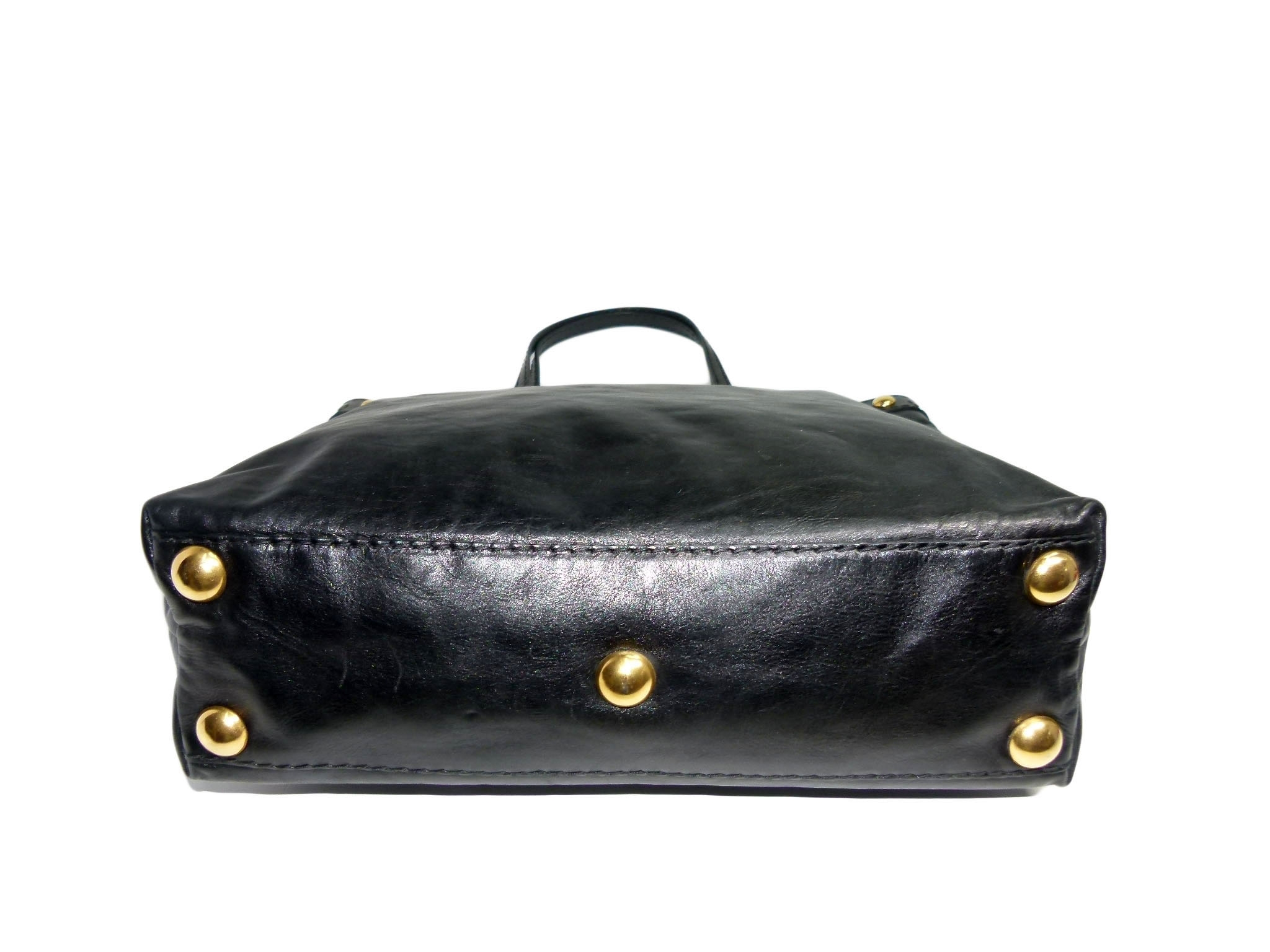 Gucci 208940 Black Leather Babouska Studs Medium Tote Bag-33474