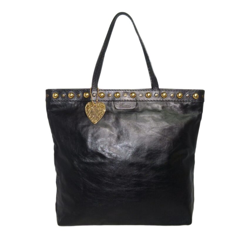 Gucci 208940 Black Leather Babouska Studs Medium Tote Bag-0