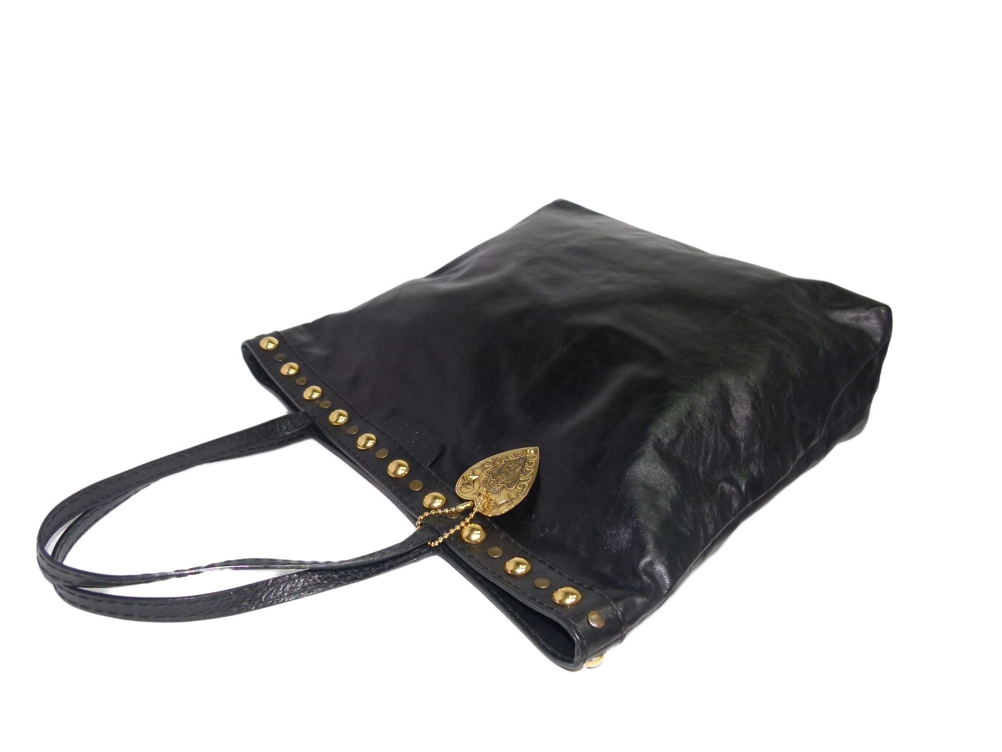 Gucci 208940 Black Leather Babouska Studs Medium Tote Bag-33480