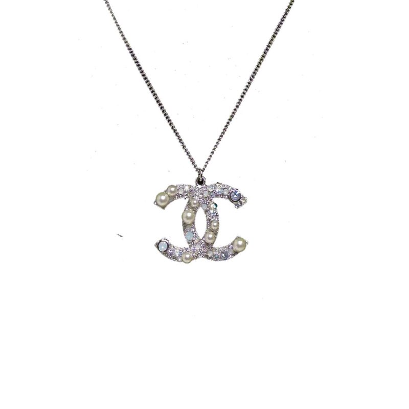 Chanel Pearl/ Crystal Classic Gold Double C Logo Short/ Long Necklace Gold Hardware
