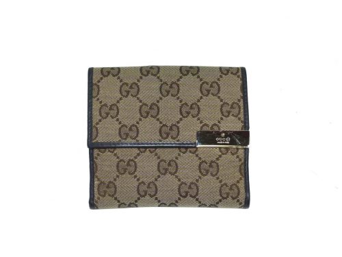 Gucci 257015 Gold Metal Plate Original GG French Flap Wallet-0