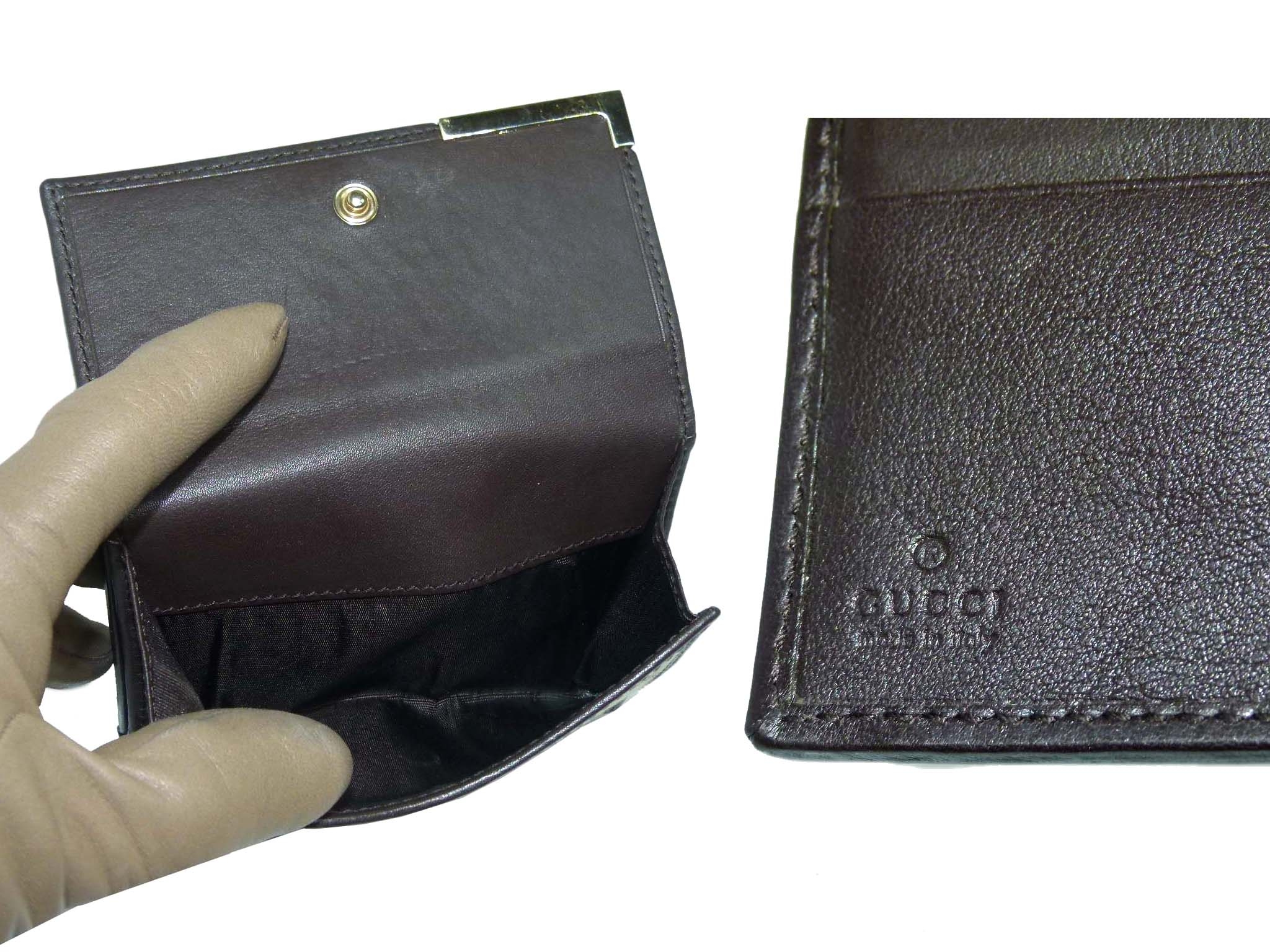 Gucci 257015 Gold Metal Plate Original GG French Flap Wallet-33667