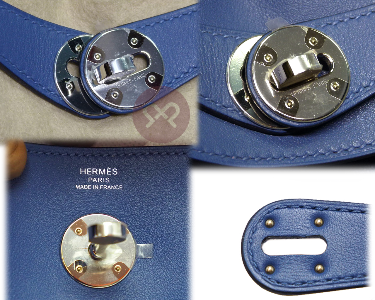 Hermes Lindy 26 Eclat Swift Leather Bleu Brighton/ Cappucine Duo Colors Palladium Hardware - Image 5