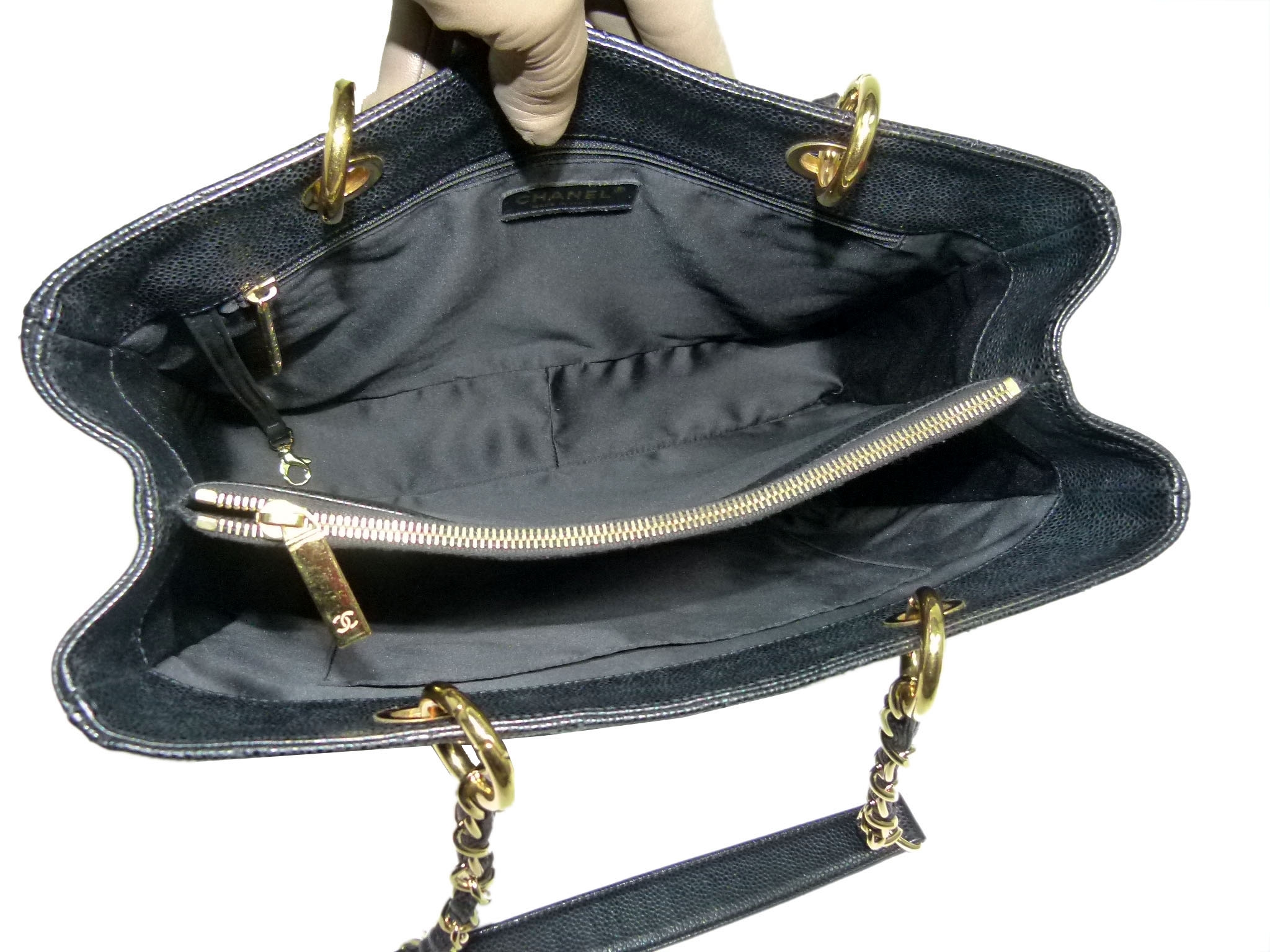 Chanel 14741100 Black Caviar Grand Shopping Tote Gold Hardware-33965