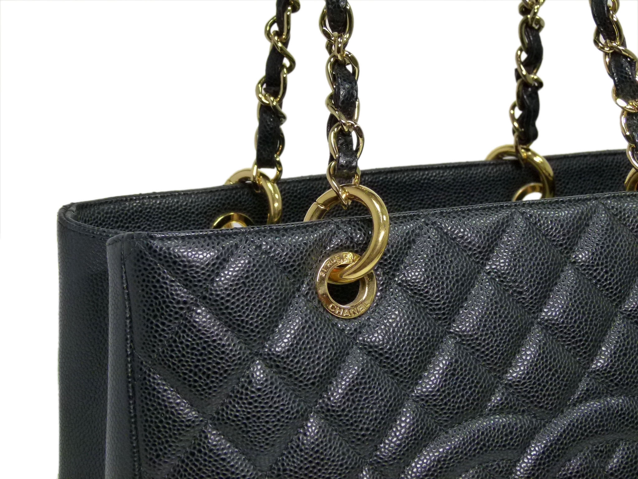 Chanel 14741100 Black Caviar Grand Shopping Tote Gold Hardware-33967