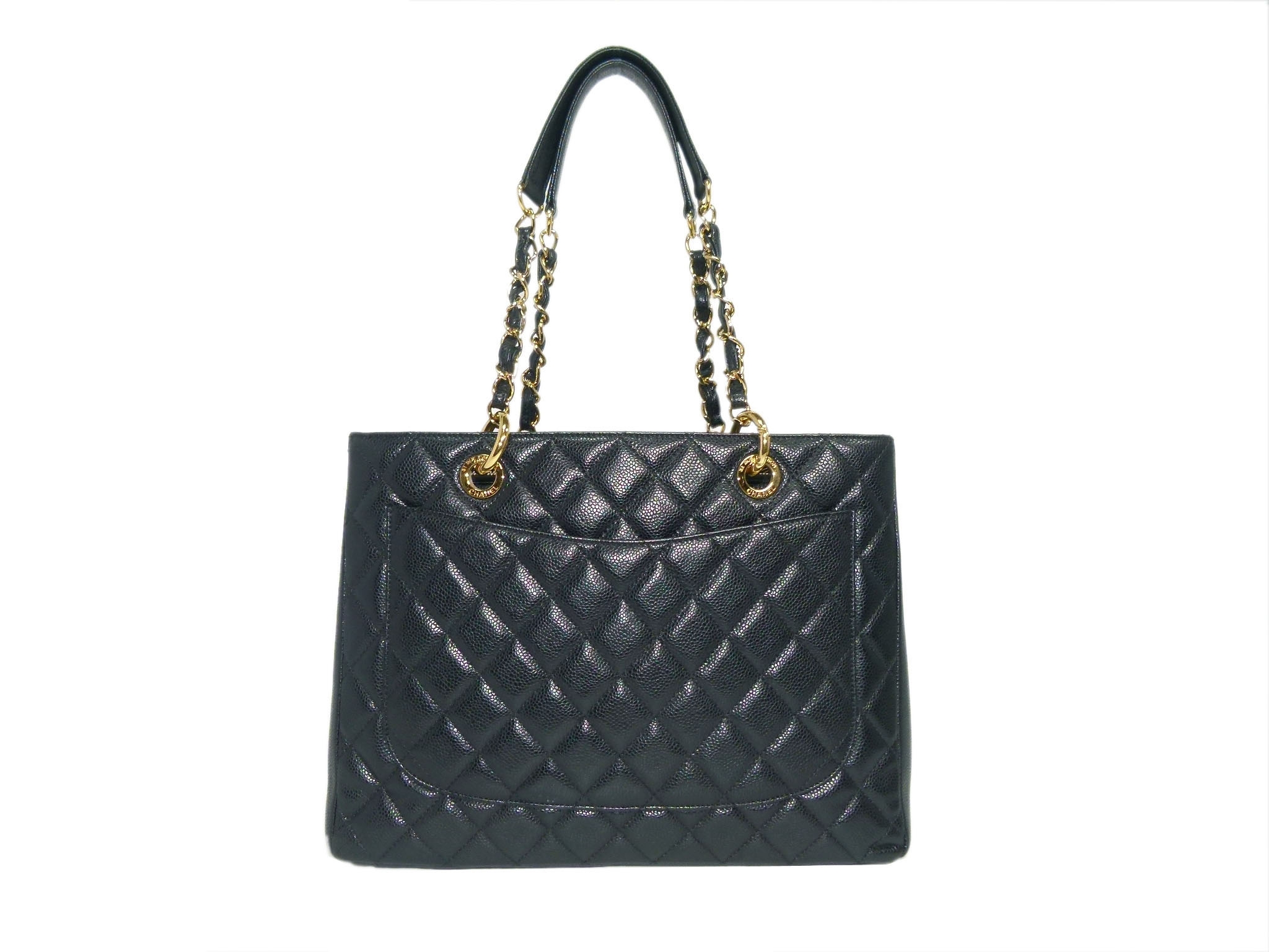 Chanel 14741100 Black Caviar Grand Shopping Tote Gold Hardware-33963