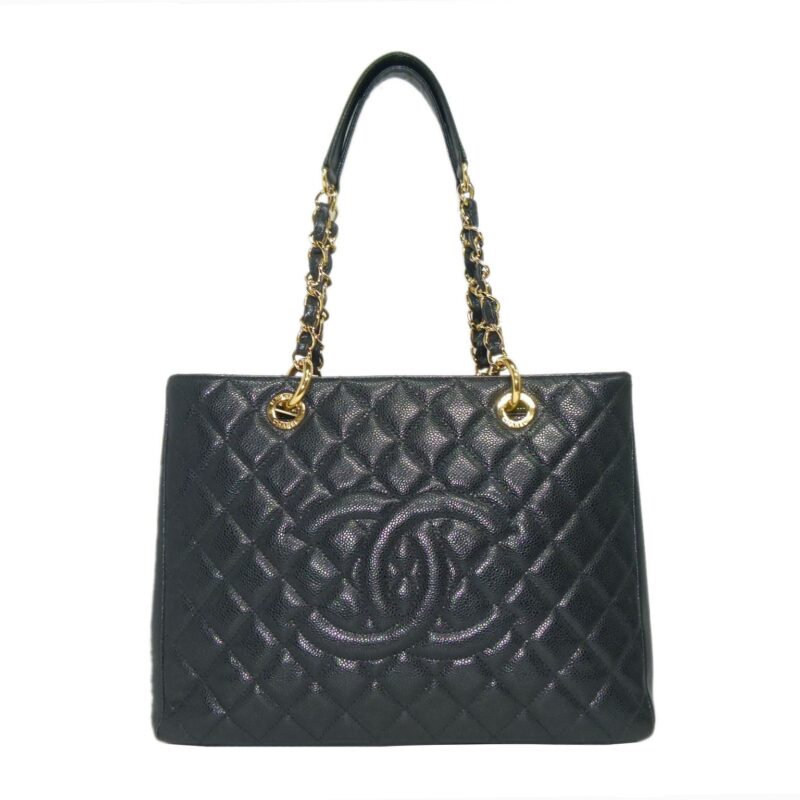 Chanel 14741100 Black Caviar Grand Shopping Tote Gold Hardware-0