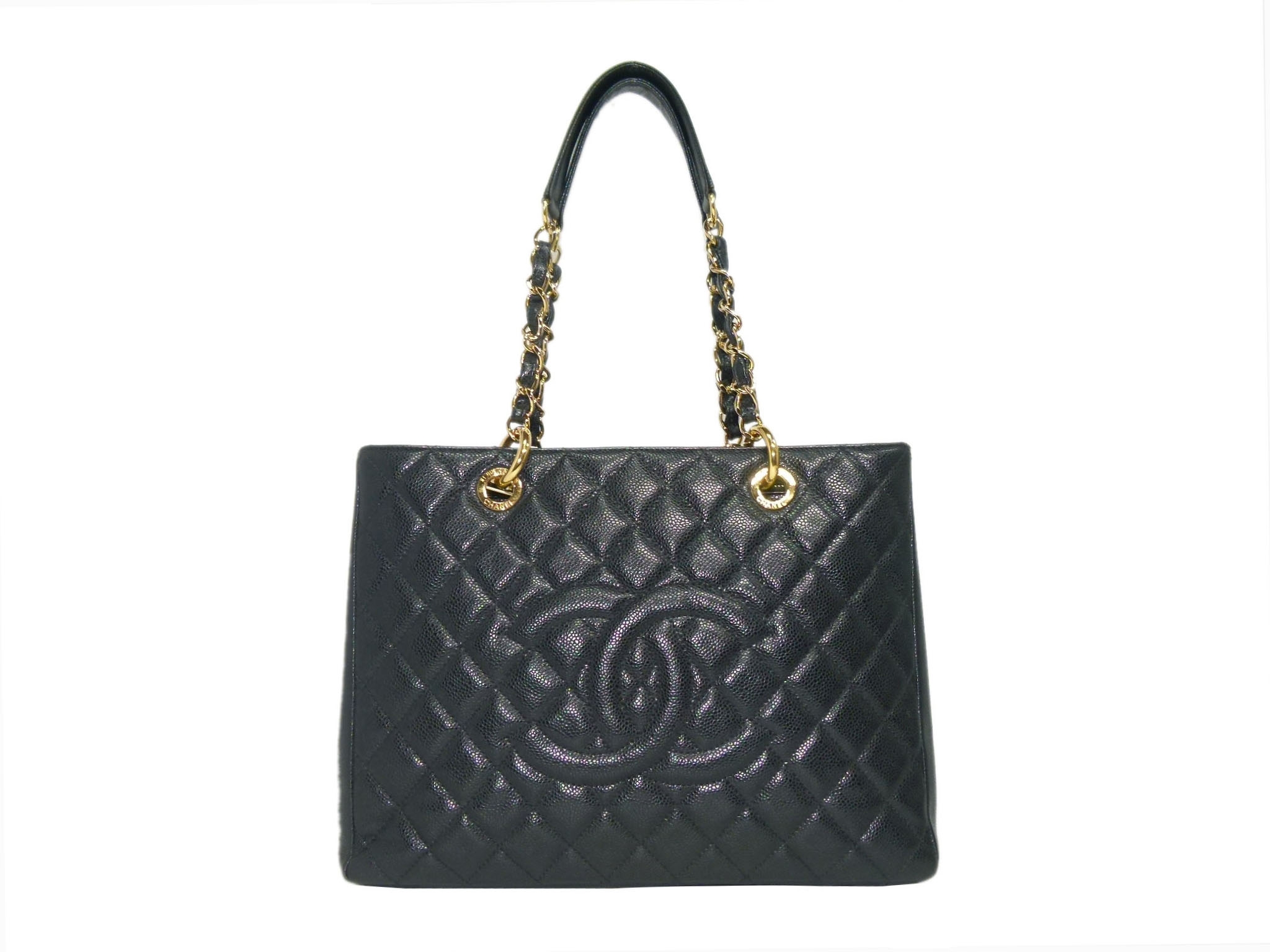 Chanel 14741100 Black Caviar Grand Shopping Tote Gold Hardware-0
