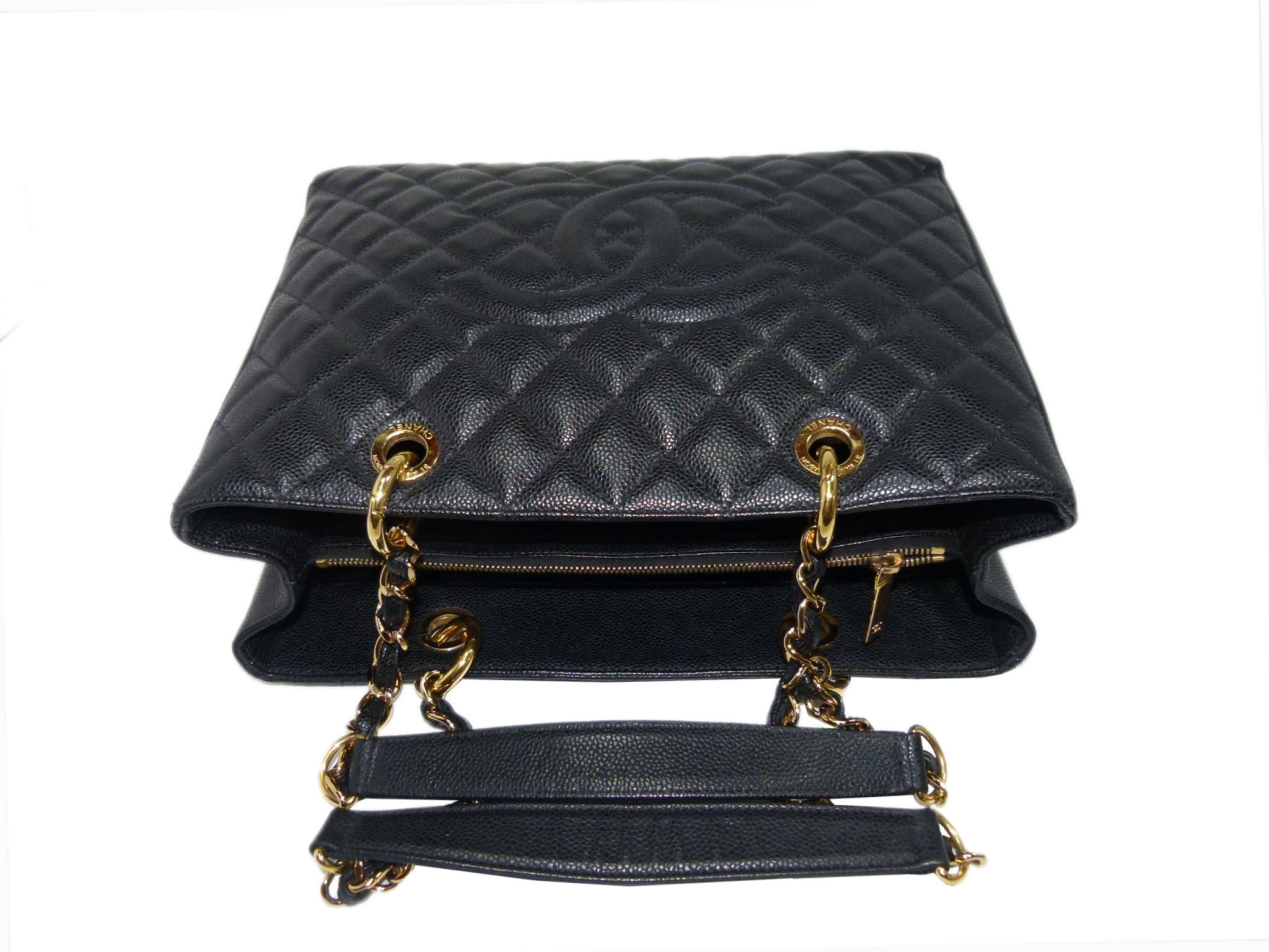 Chanel 14741100 Black Caviar Grand Shopping Tote Gold Hardware-33970